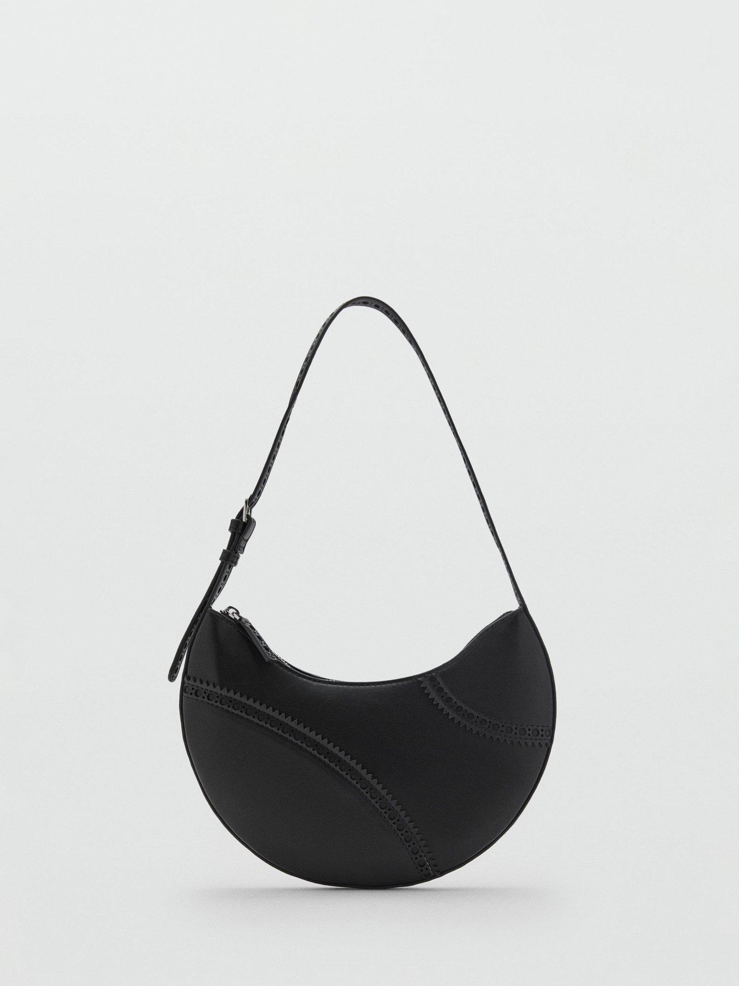 Mango Church Saddle Shoulder Bag, Black