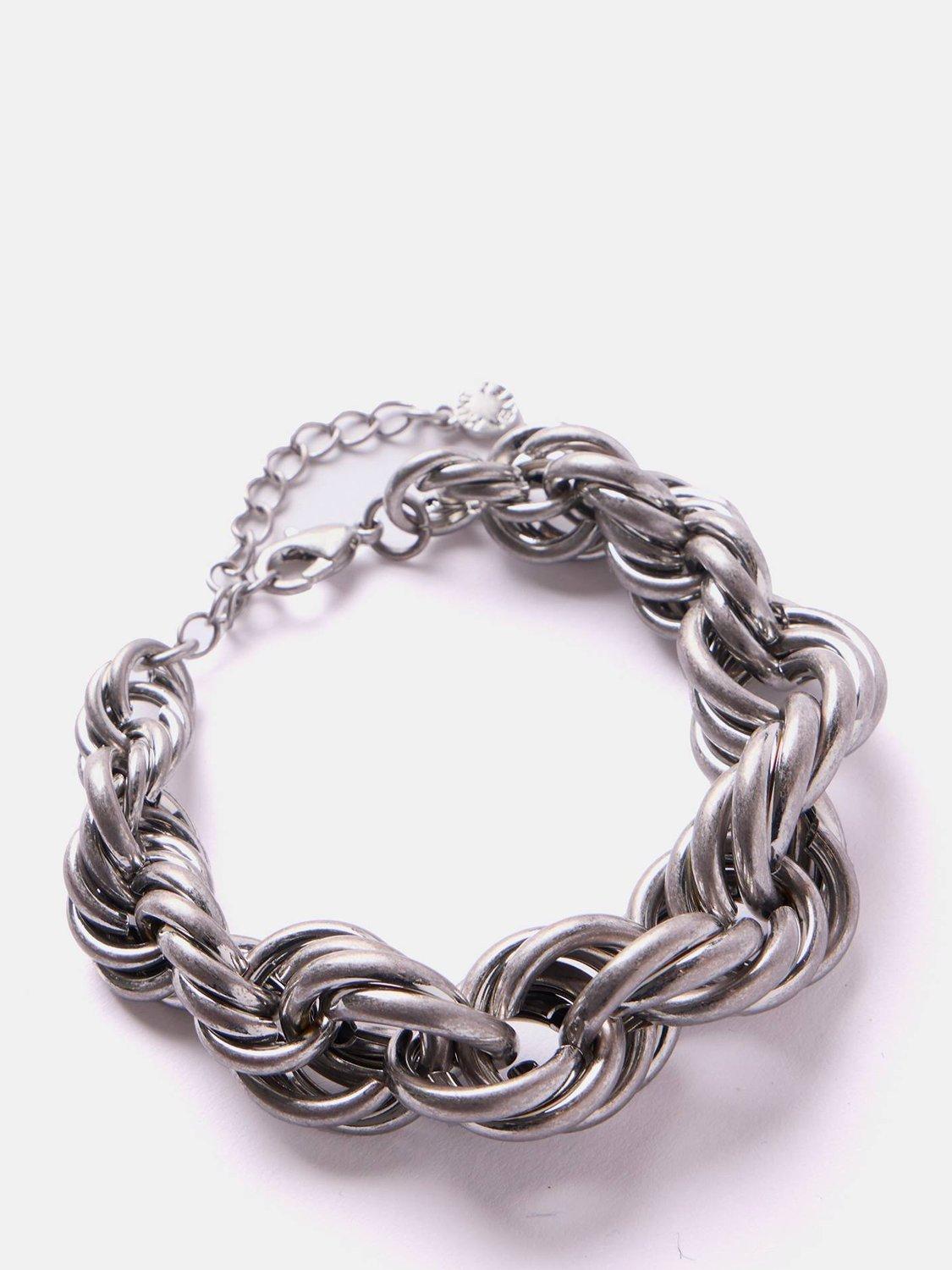 Mint Velvet Twist Link Bracelet, Silver