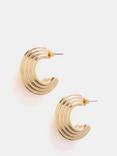 Mint Velvet Ribbed Hoop Earrings