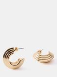 Mint Velvet Ribbed Hoop Earrings