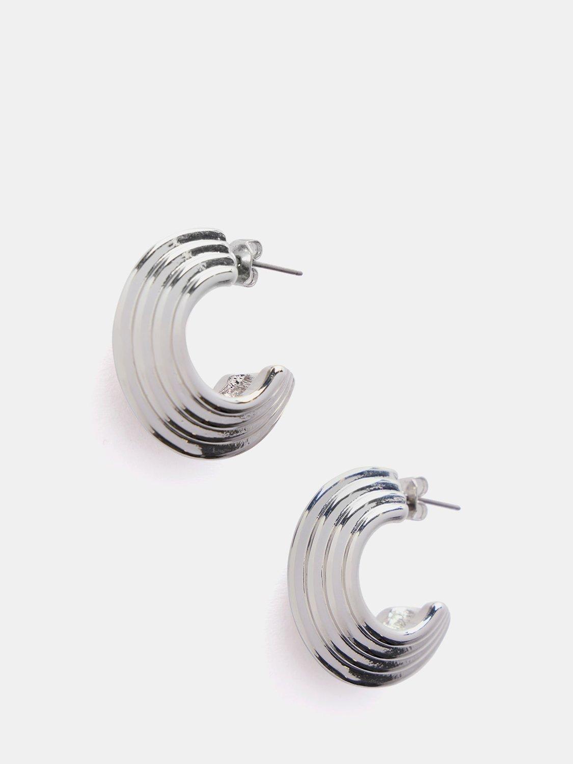 Mint Velvet Ribbed Hoop Earrings