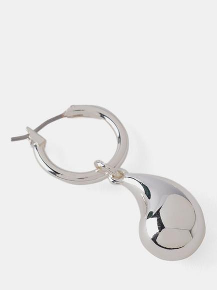 Mint Velvet Teardrop Hoop Earrings - view 2, Silver