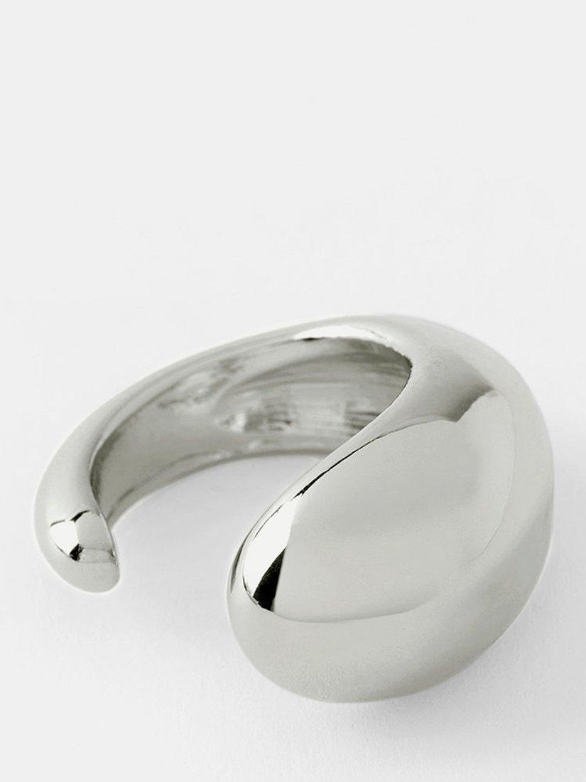 Product image 1 of 3, which shows Mint Velvet Open Teardrop Ring, Silver, S/M