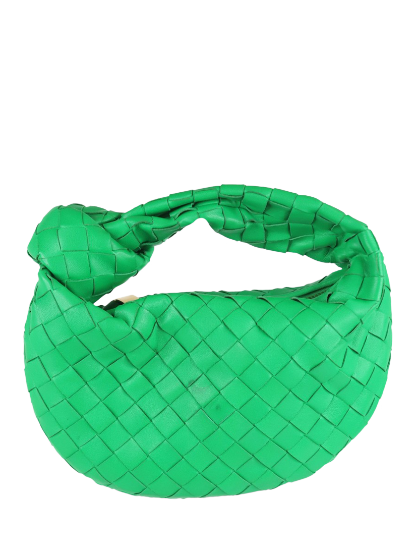 Pre-loved Bottega Veneta Leather Mini Jodie Grab Bag, Green