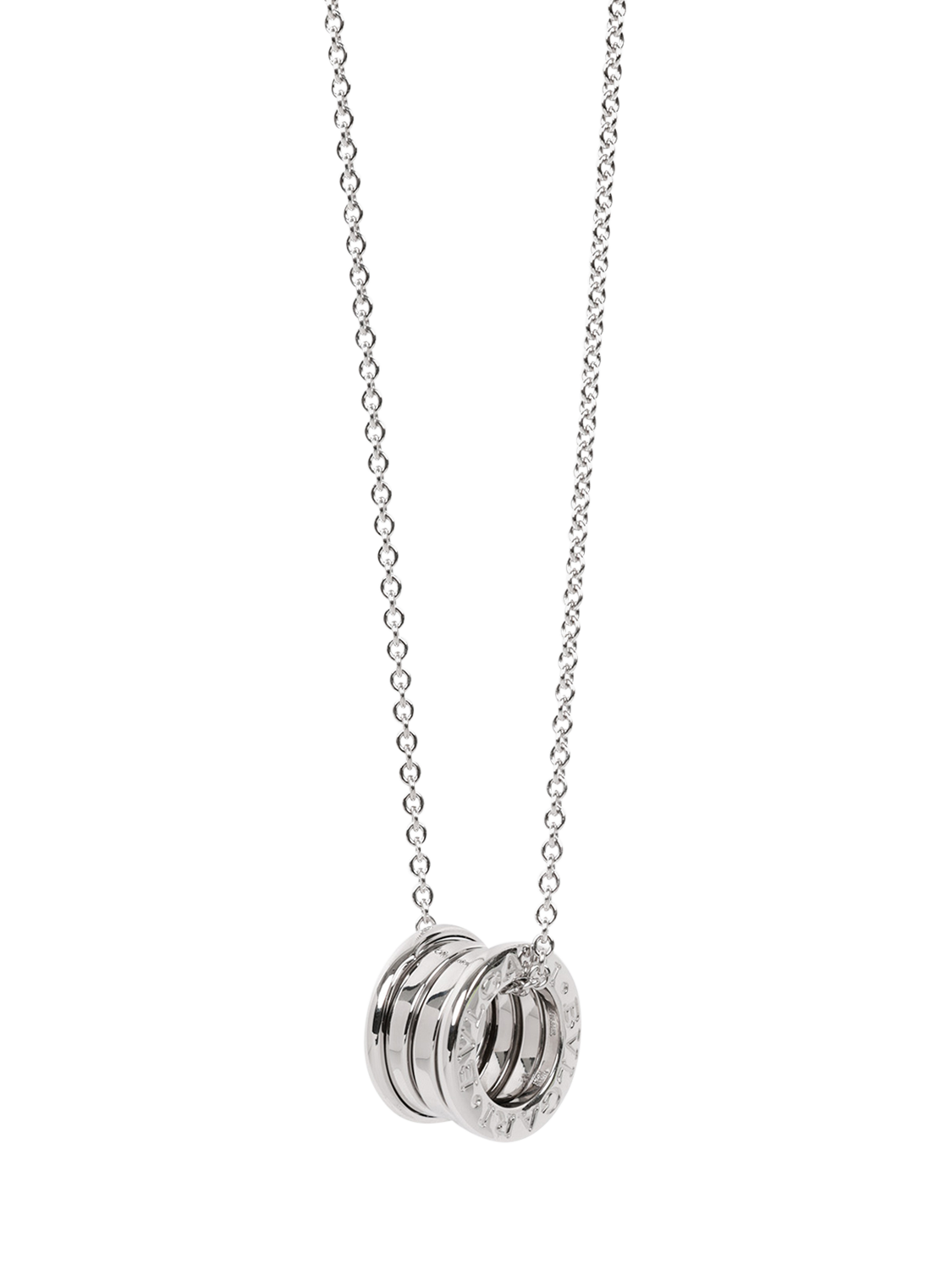 Product image 1 of 5, which shows Pre-loved Bvlgari 18ct White Gold B.zero1 Pendant Necklace, White Gold