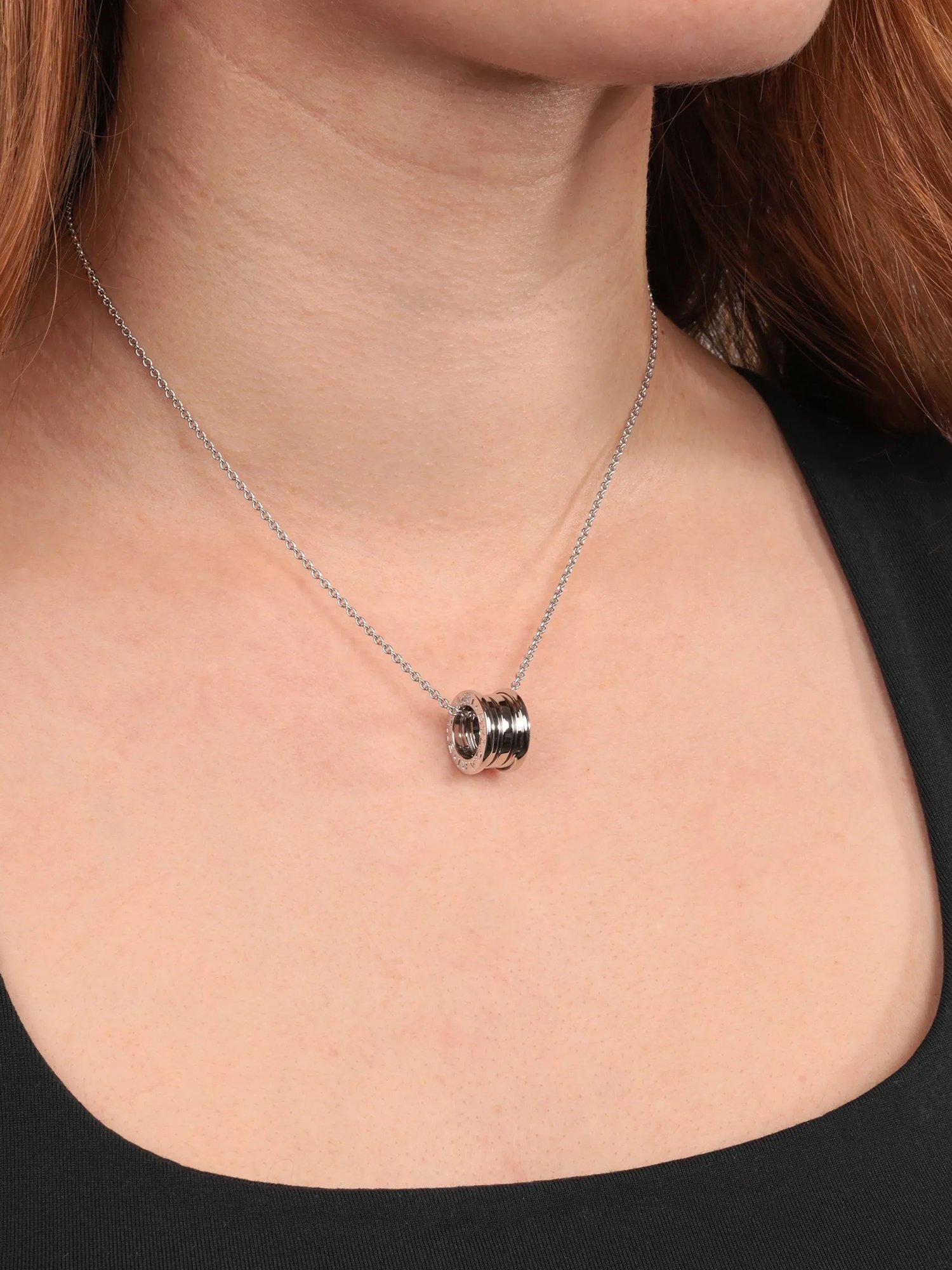 Product image 2 of 5, which shows Pre-loved Bvlgari 18ct White Gold B.zero1 Pendant Necklace, White Gold