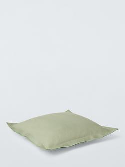 John Lewis Double Oxford Linen Cushion - view 2, Sage