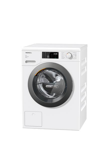 Miele WTD160 Freestanding Washer Dryer, 8kg/5kg, 1500rpm Spin, Lotus White - view 2, Lotus White