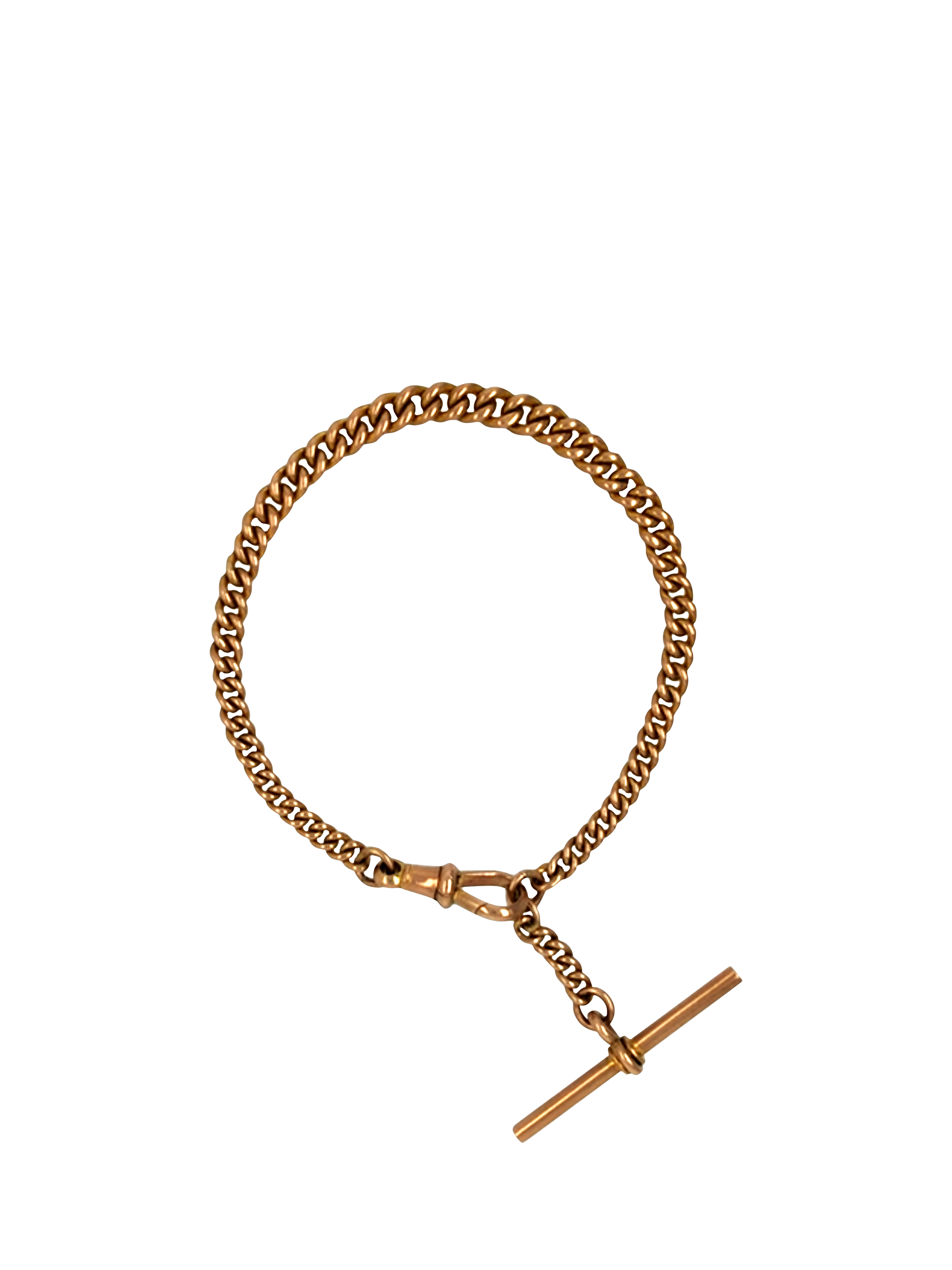 Vintage Fine Jewellery Pre-Loved 9ct Rose Gold Graduated Curb Link Bracelet, Dated Birmingham 1924