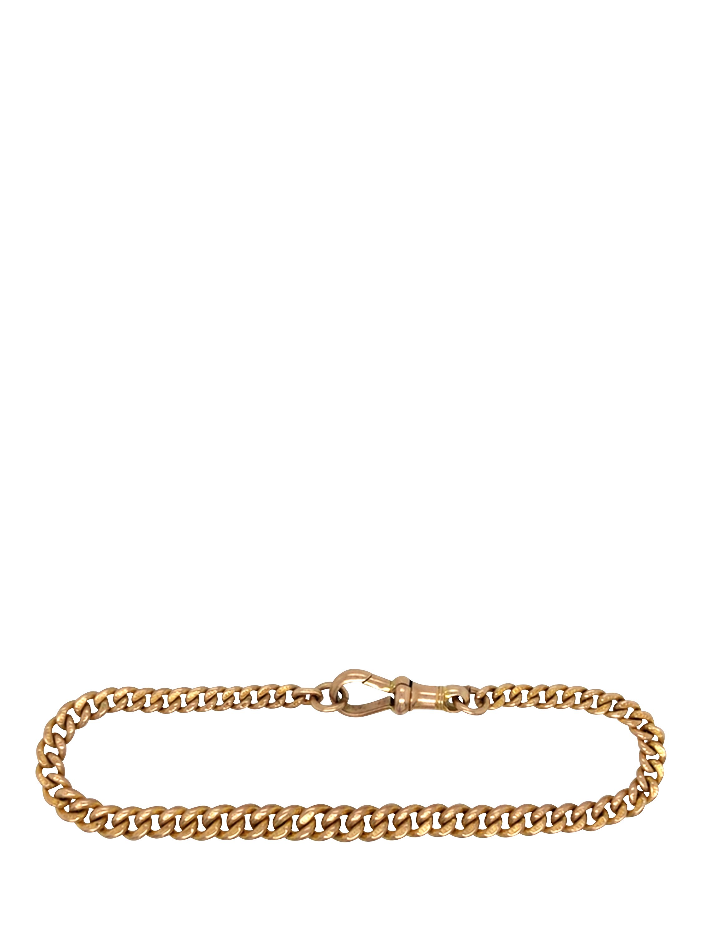 Product image 2 of 4, which shows Vintage Fine Jewellery Pre-Loved 9ct Rose Gold Chunky Curb Link Chain Bracelet, Dated Birmingham 1905