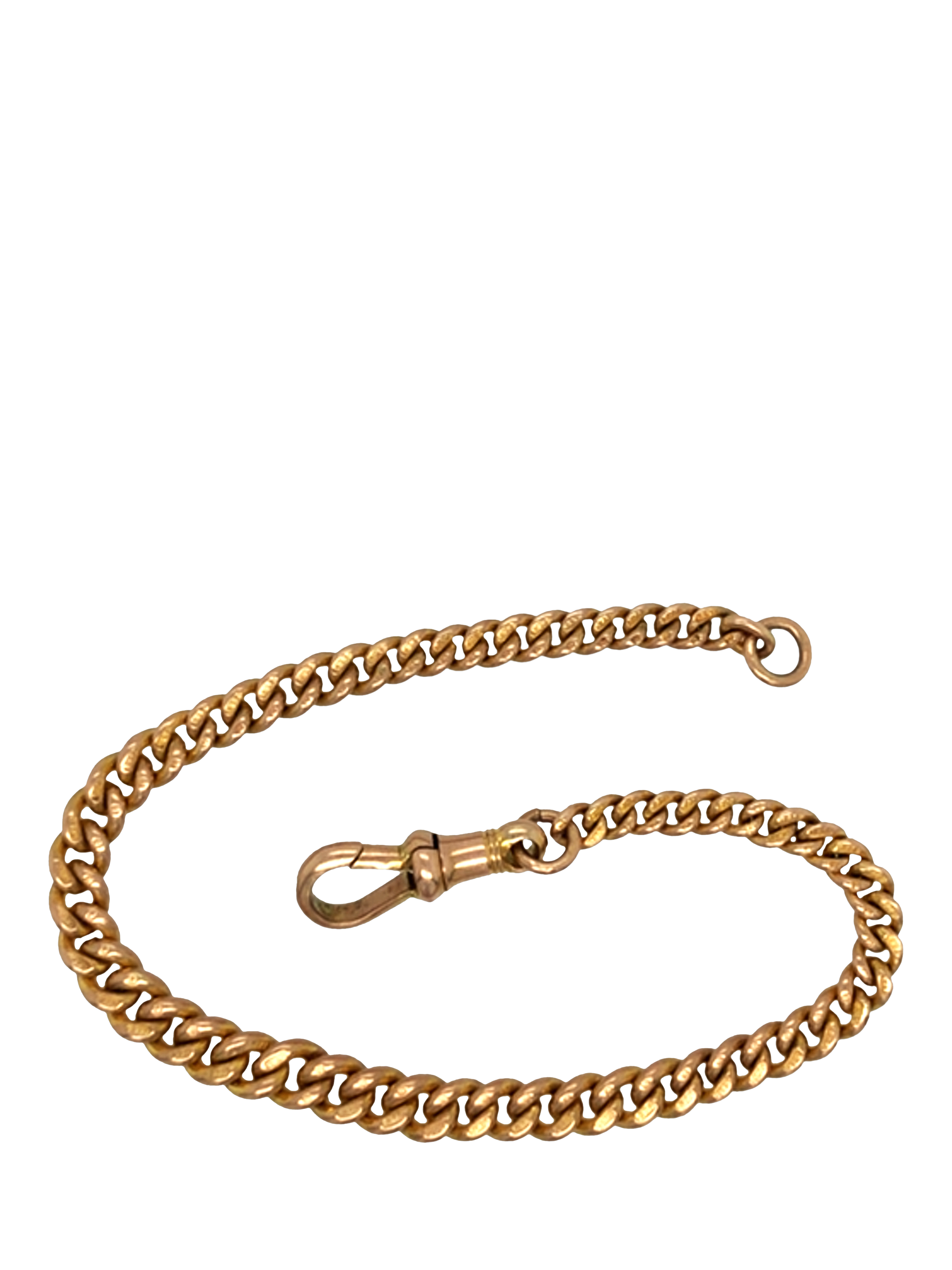 Product image 3 of 4, which shows Vintage Fine Jewellery Pre-Loved 9ct Rose Gold Chunky Curb Link Chain Bracelet, Dated Birmingham 1905