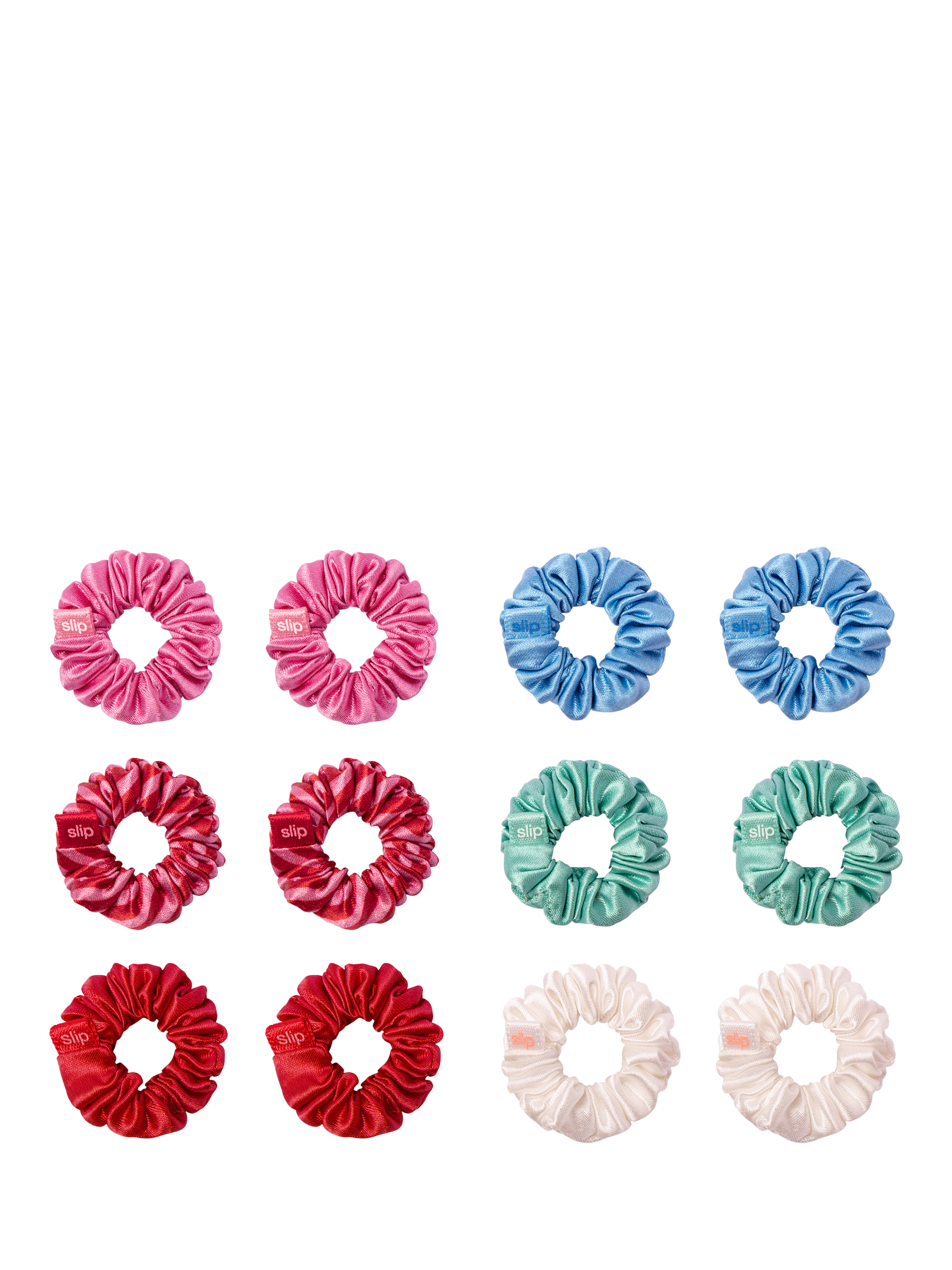 Product image 1 of 6, which shows Slip® Pure Silk Minnie Scrunchies, Pack of 12