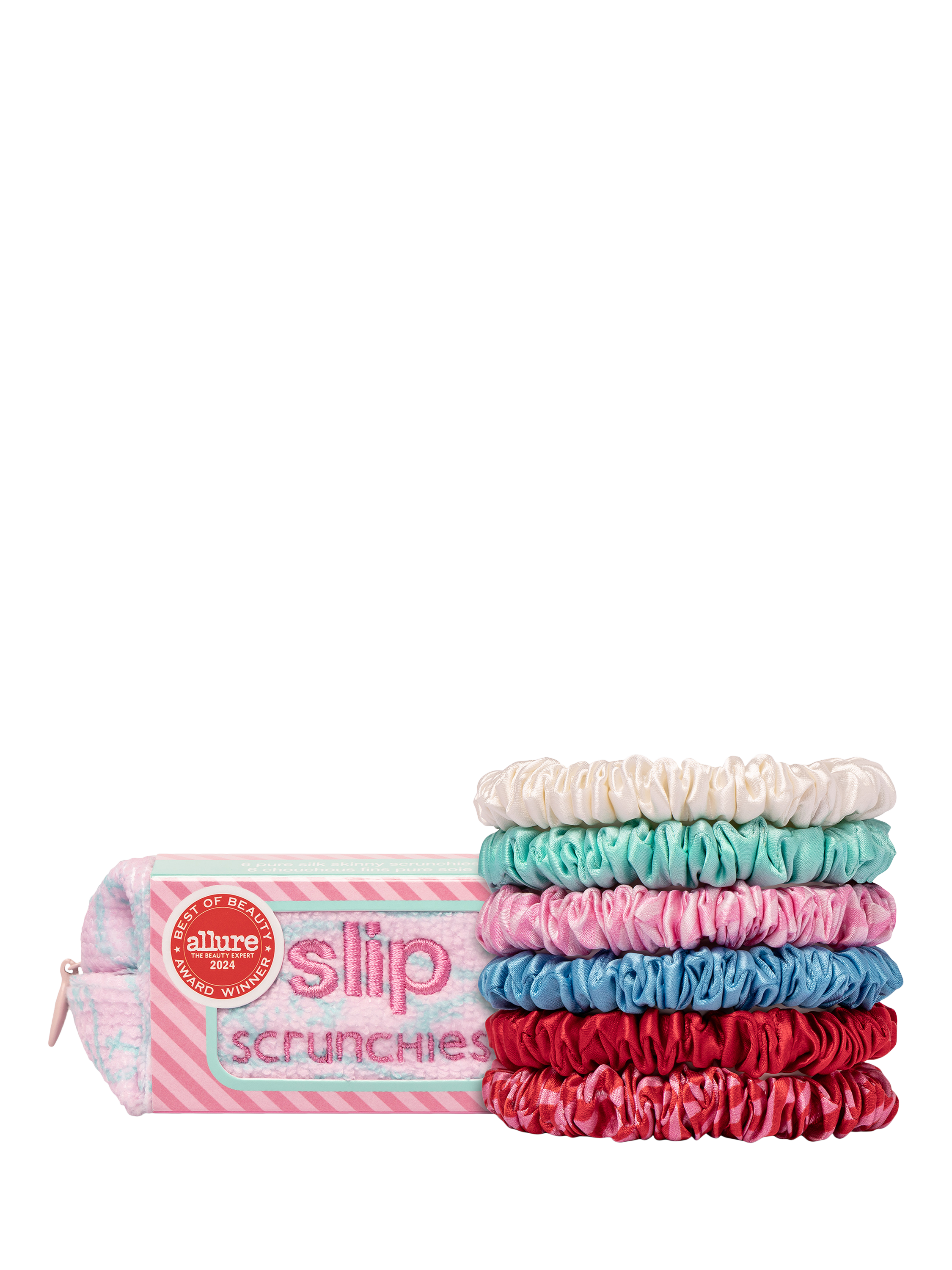 Slip® Pure Silk Skinny Scrunchies Set with Pouch