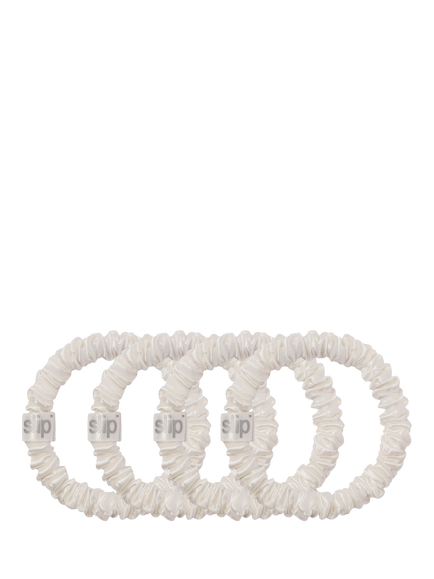 Slip® Skinny Silk Scrunchies, Pack of 4, White