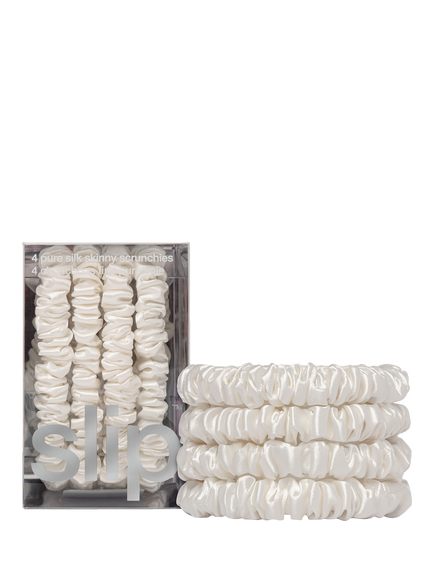 Slip® Skinny Silk Scrunchies, Pack of 4 - view 2, White