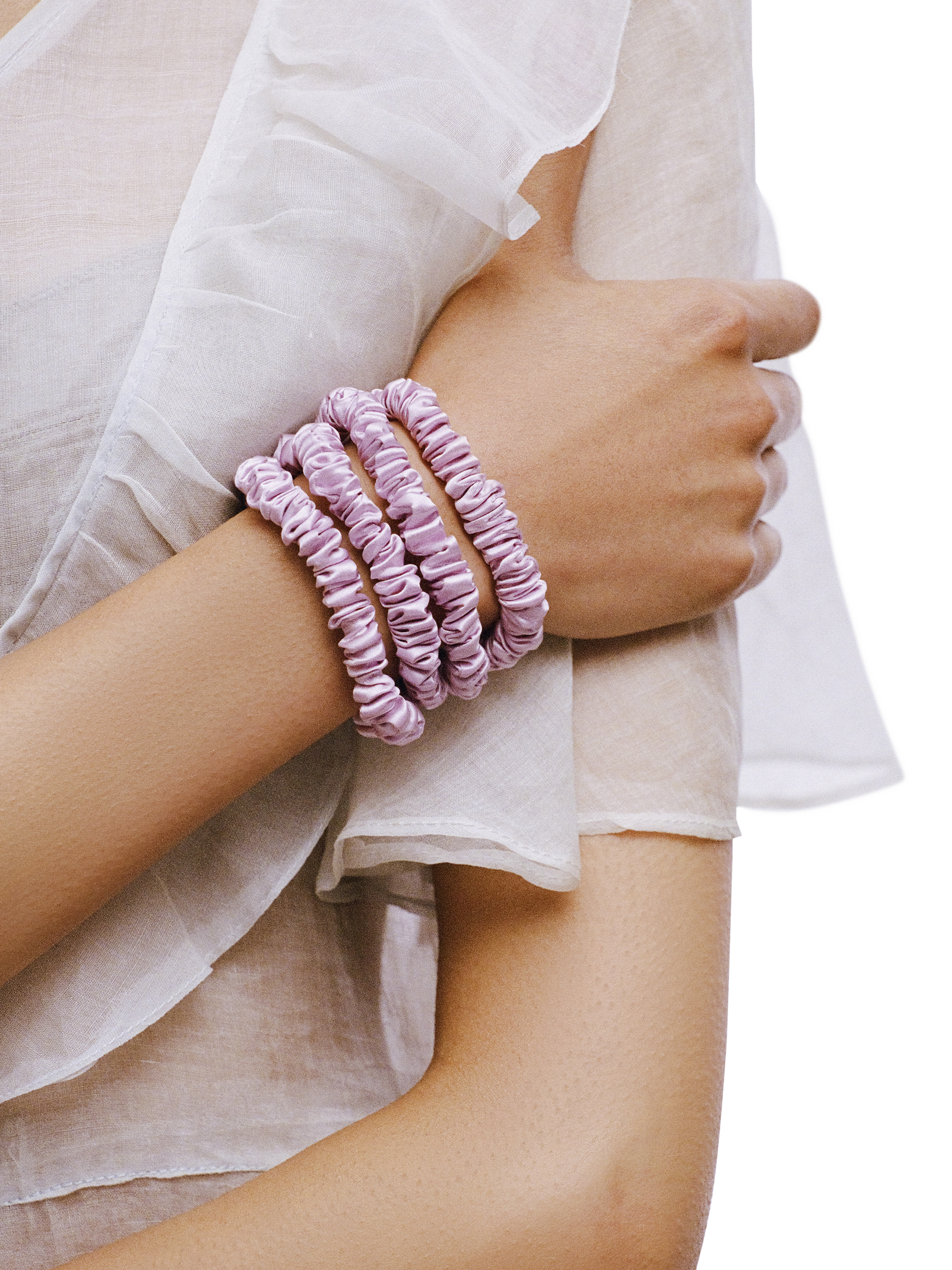 Product image 3 of 4, which shows Slip® Skinny Silk Scrunchies, Pack of 4, Wildflower