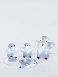 John Lewis Acrylic Penguin LED Lit Figures, Set of 4