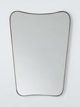 John Lewis Mid-Century Curved Metal Frame Wall Mirror, 70 x 50cm, Antique Brass