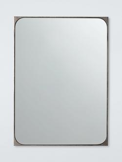 John Lewis Distressed Metal Frame Wall Mirror, 70 x 50cm, Antique Silver, Silver Antique
