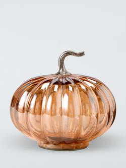 John Lewis Glass Pumpkin, Pearlised Orange, Orange
