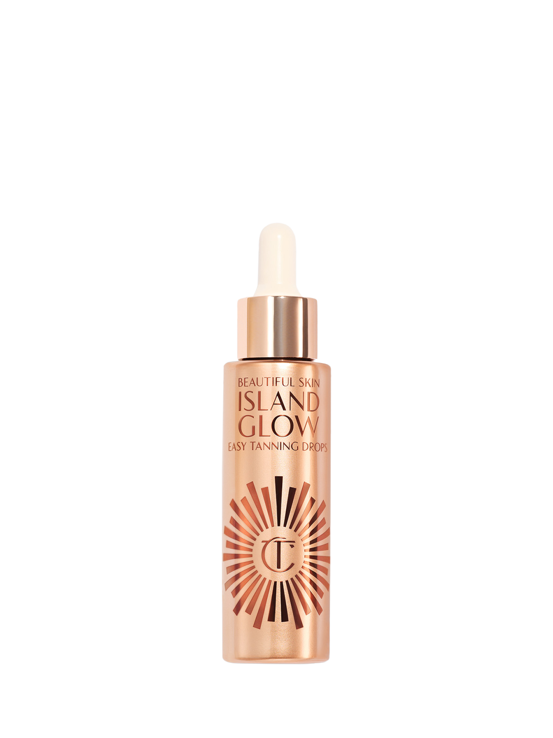 Product image 1 of 8, which shows Charlotte Tilbury Beautiful Skin Island Glow Easy Tanning Drops, Tan/Deep