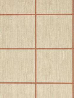 Harlequin Wood Blocks Wallpaper, Oak/Terracotta Glos