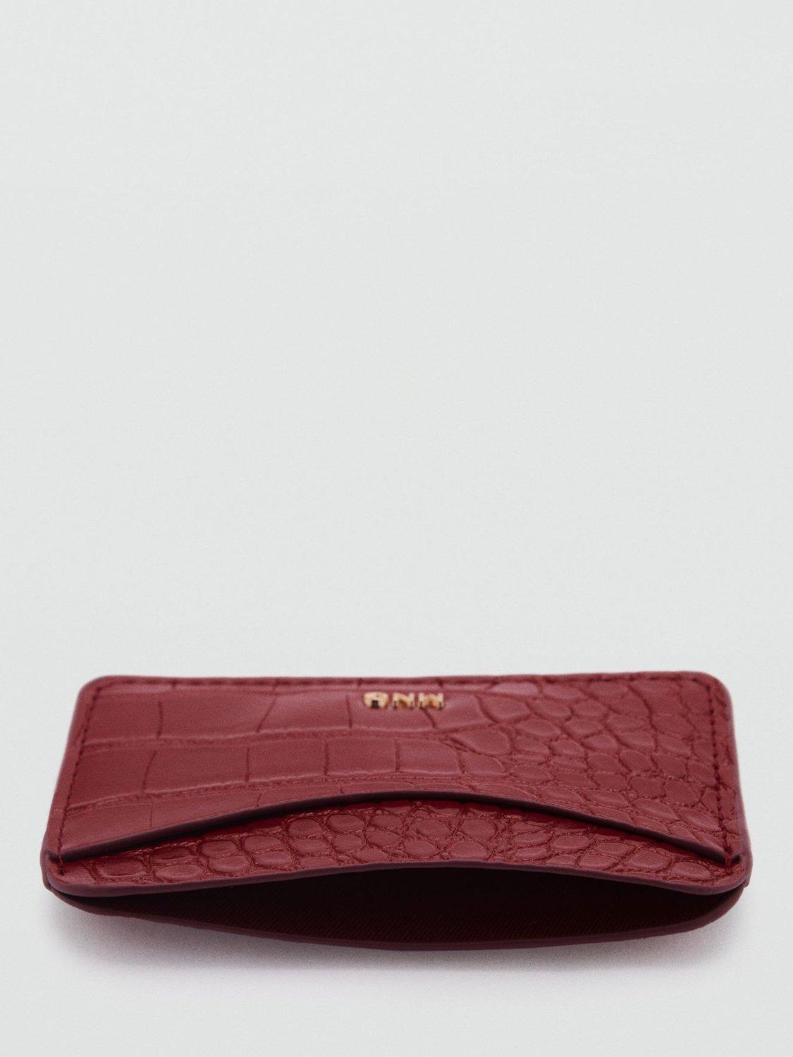 Product image 3 of 5, which shows Mango Leonor Croc Effect Card Holder, Red