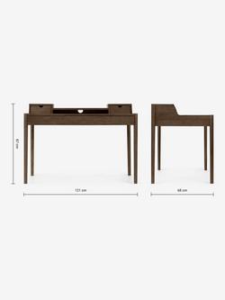 MADE Leonie Wide Desk, Dark Oak - view 2, Dark Oak