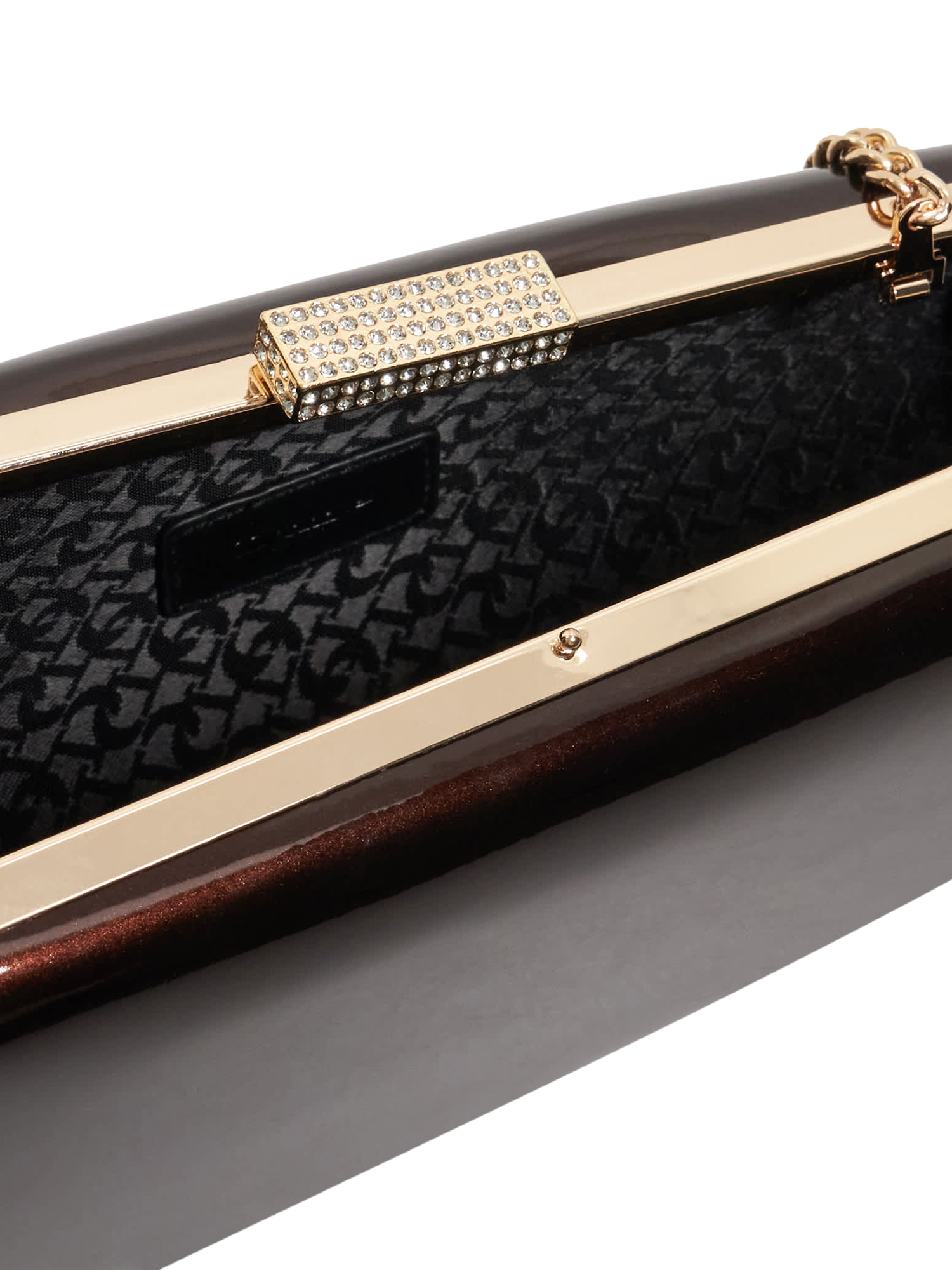 Product image 4 of 5, which shows Dune London Balancing Clutch Bag, Brown