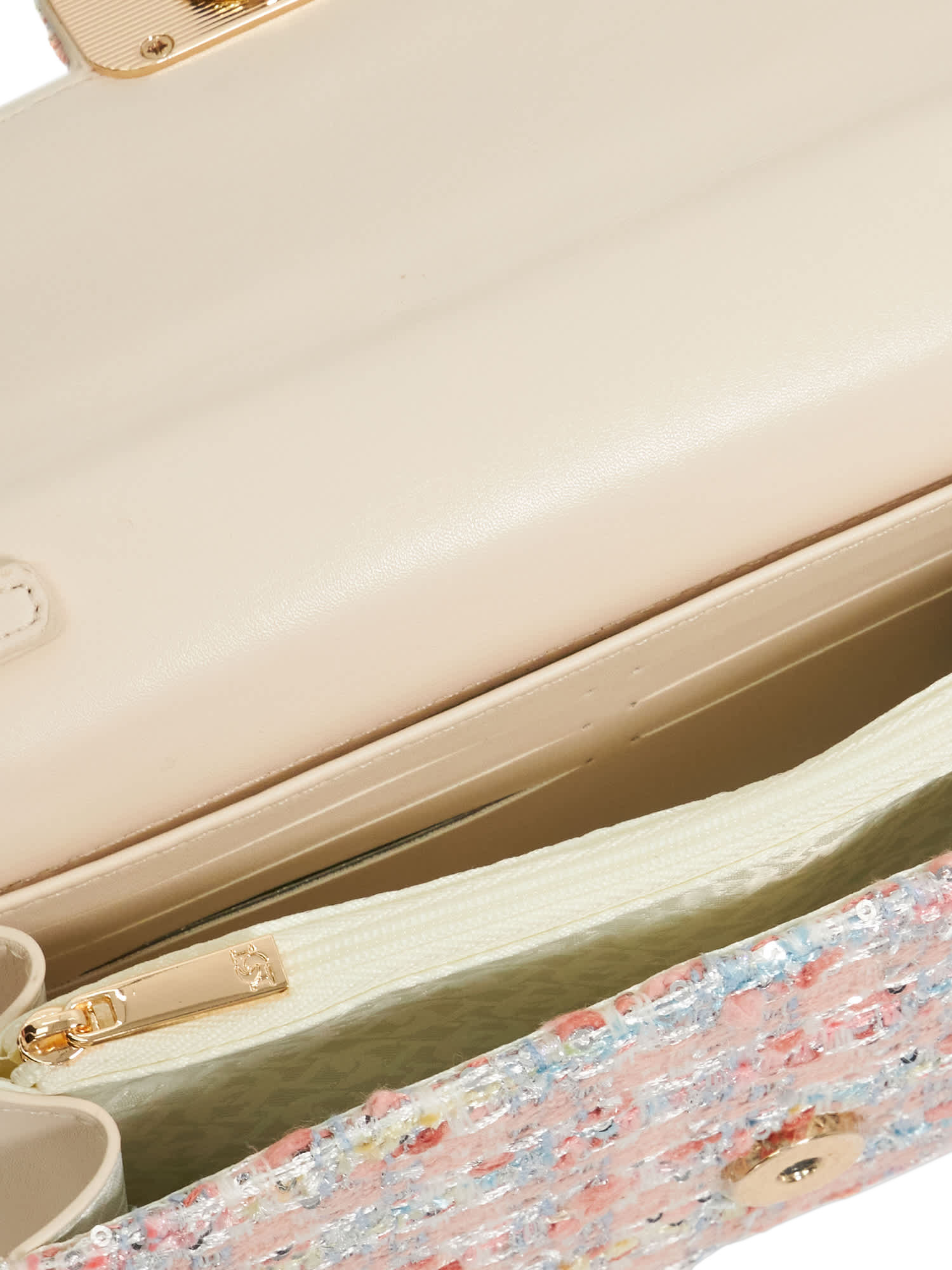 Product image 4 of 5, which shows Dune London Skilled Textured Crossbody Bag, Pink