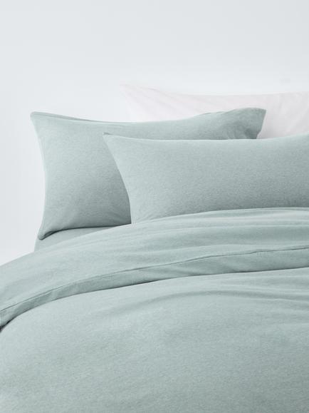 John Lewis Cotton Jersey Duvet Covet Set with Fitted Sheet, Storm Grey