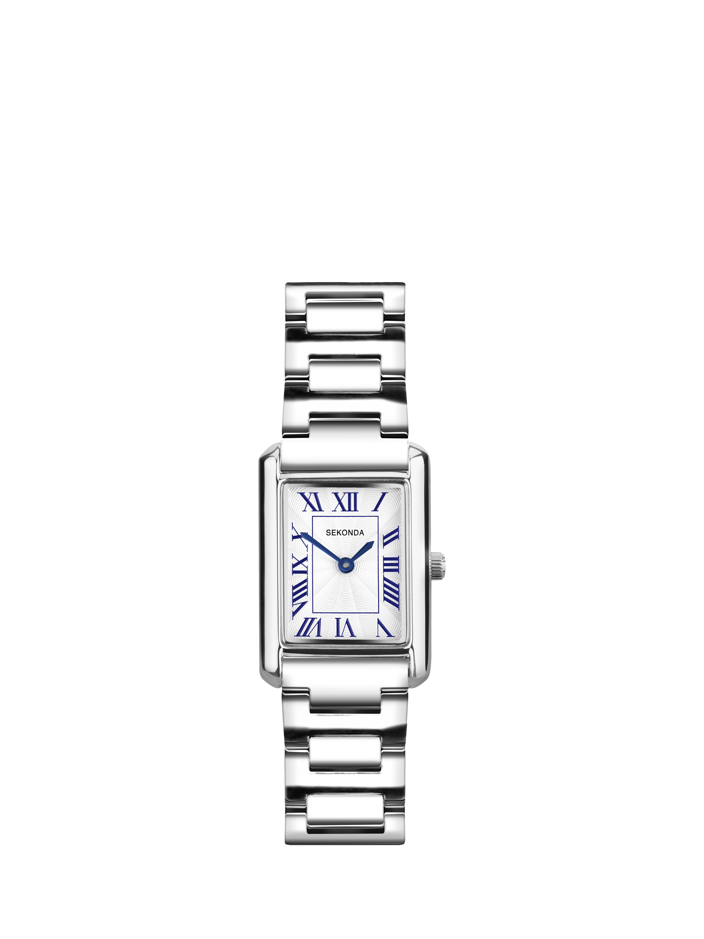 Product image 1 of 6, which shows Sekonda 40692 Women's Guilloche Dial Bracelet Strap Watch, Silver
