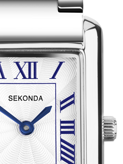 Sekonda 40692 Women's Guilloche Dial Bracelet Strap Watch, Silver - view 2, Silver