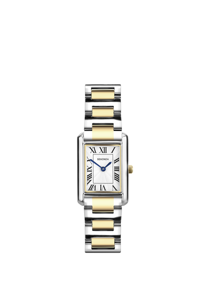 Sekonda 40693 Women's Guilloche Dial Bracelet Strap Watch, Two Tone, Two Tone