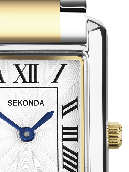 Sekonda 40693 Women's Guilloche Dial Bracelet Strap Watch, Two Tone - view 2, Two Tone