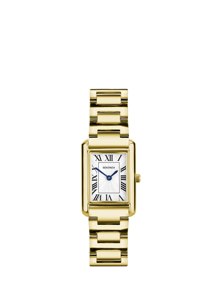 Sekonda 40694 Women's Guilloche Dial Bracelet Strap Watch, Gold, Gold