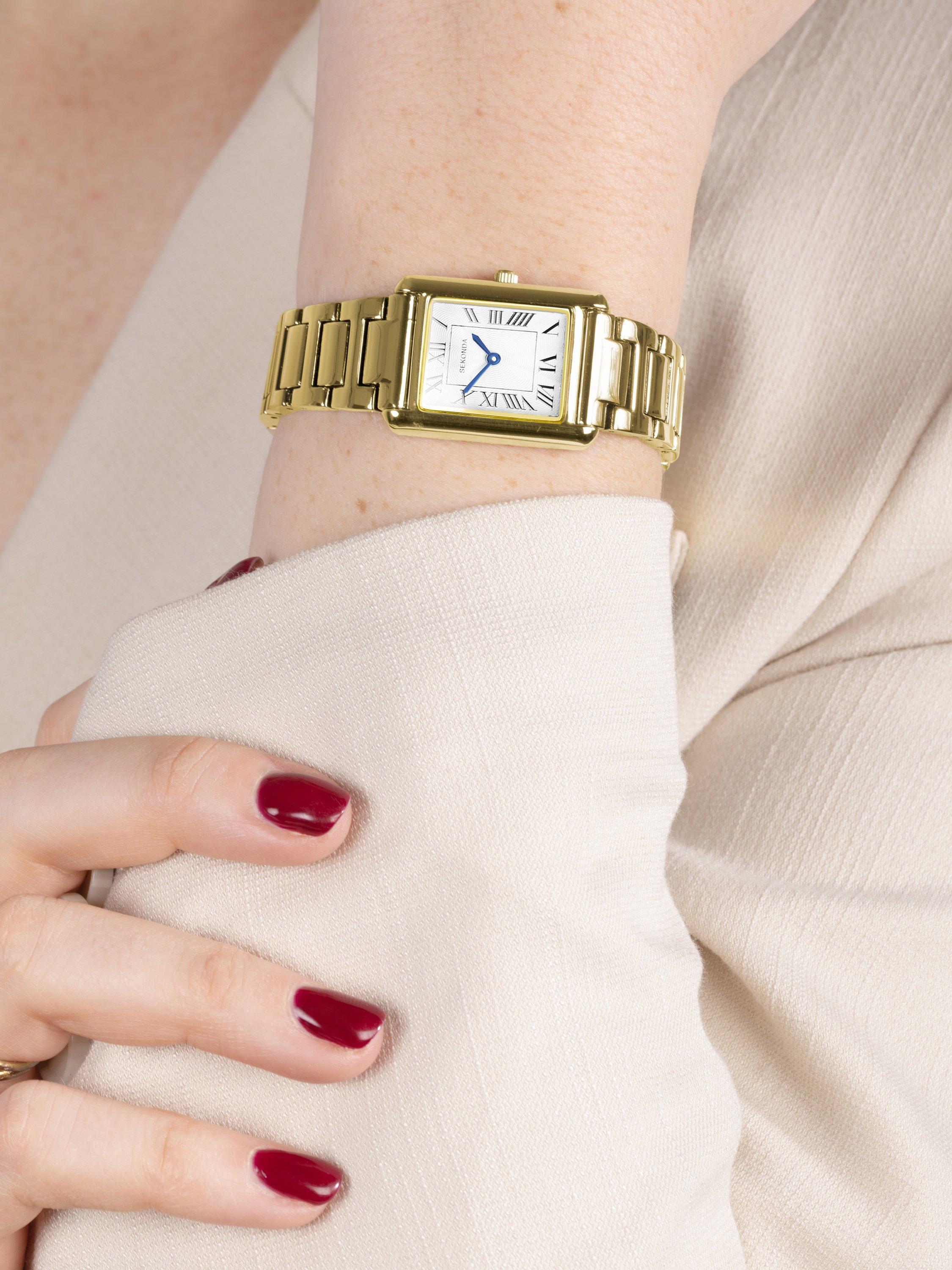 Product image 6 of 6, which shows Sekonda 40694 Women's Guilloche Dial Bracelet Strap Watch, Gold