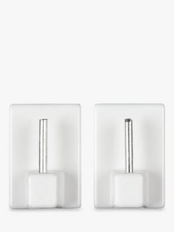 Speedy Products Sheer Curtain Rod Adhesive Hook, White