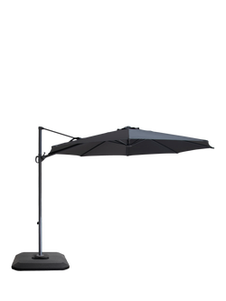 John Lewis Freestanding Adjustable Parasol & Base, 3m, Grey