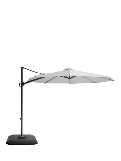 John Lewis Freestanding Adjustable Parasol & Base, 3m, Oyster