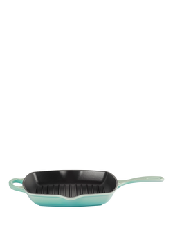 Le Creuset Cast Iron Signature Square Grillit, 26cm, Cool Mint - view 2, Cool Mint