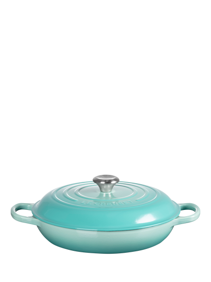 Le Creuset Cast Iron Signature Shallow Casserole, Cool Mint - view 2, Cool Mint