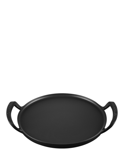Le Creuset BBQ Outdoor Cast Iron Pizza Pan, 35cm, Satin Black - view 2, Satin Black