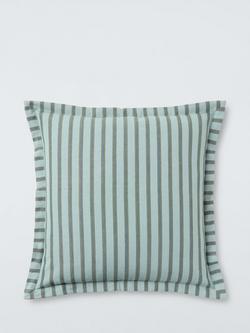 John Lewis Leckford Striped Cushion, Sage