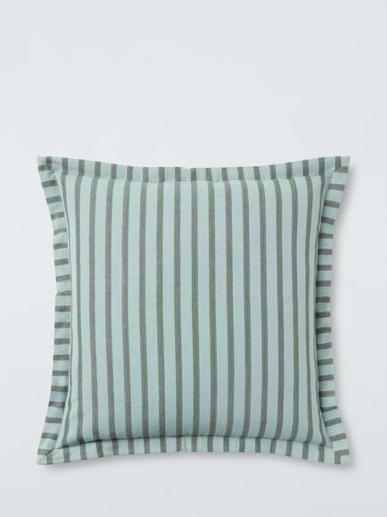 John Lewis Leckford Striped Cushion, Sage