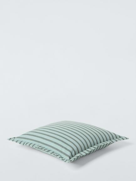 John Lewis Leckford Striped Cushion - view 2, Sage