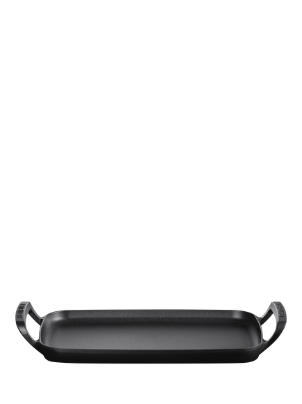 Le Creuset BBQ Outdoor Cast Iron Rectangular Griddle, 40cm, Matte Black - view 2, Matte Black