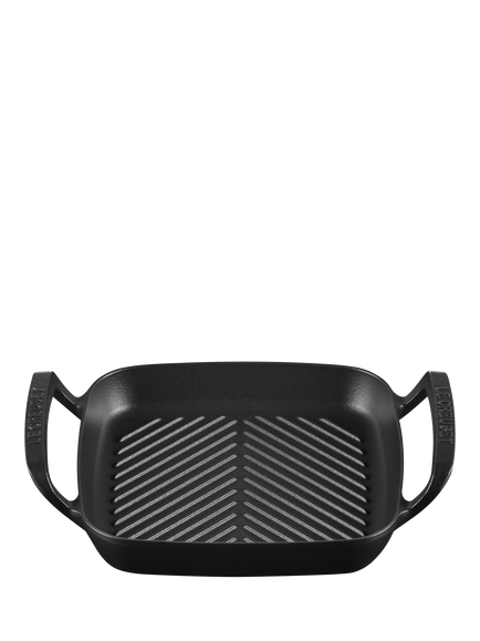 Le Creuset BBQ Outdoor Cast Iron Square Grill, 26cm, Matte Black, Matte Black