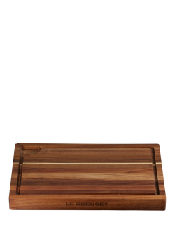 Le Creuset BBQ Outdoor Acacia Wood Meat Carving Board with Juice Grooves, Wood
