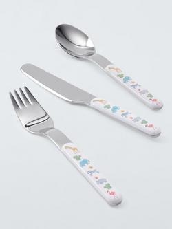 John Lewis Children's Safari Stainless Steel Cutlery Set, 3 Piece - view 2, White